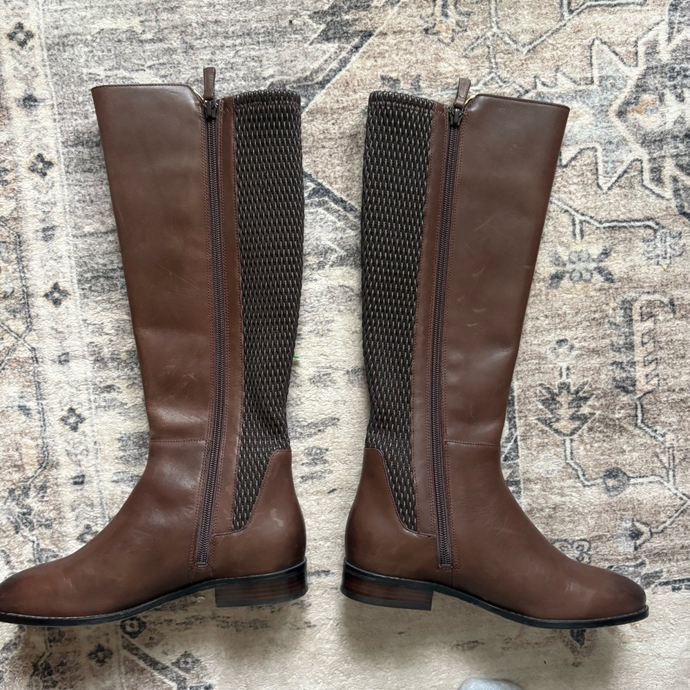 Cole Haan Rockland Chestnut Brown Leather Riding Boots size 6.5 - Picture 6 of 13